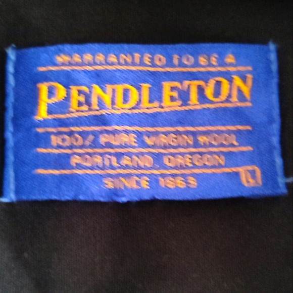 Pendleton Vintage 100% Pure Virgin Wool Blue Grey Plaid Button Up | Large - Picture 3 of 5